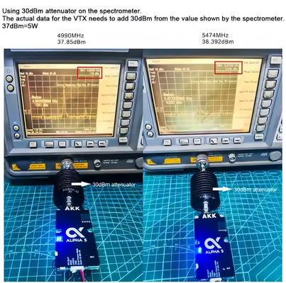 AKK Alpha5 VTX 5.8G 80CH 1w / 2w / 3w / 4w Transmisión de audio inteligente conmutable de energía de ultrarrango largo