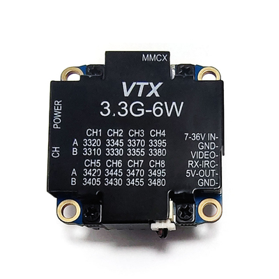 Transmisor de audio y video inalámbrico de 3.3 GHz 6W 3.3G UAV FPV VTX Transmisión de video para drones RC
