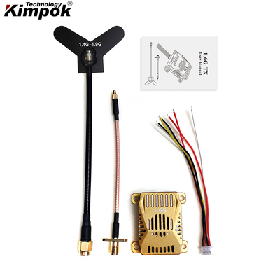 Transmisor de video analógico UAV de 1.6G 3W 16CH 1.6Ghz FPV VTX Transmisión de video y audio para drones