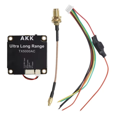 Transmisor de video de UAV AKK 5W FPV VTX 96CH Transmisor de video soporte de enlace de video de audio inteligente